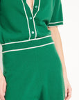 AVA 12 Short emerald green cashmere jumpsuit