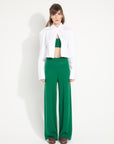 AVA 15 Cashmere pants with emerald green chiselled finishings