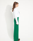 AVA 15 Cashmere pants with emerald green chiselled finishings