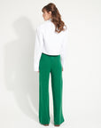 AVA 15 Cashmere pants with emerald green chiselled finishings