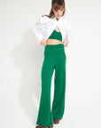 AVA 15 Cashmere pants with emerald green chiselled finishings