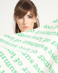 UNI 7 "SUMMER OF LOVE" printed cashmere bandana, green