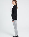 ZAYA 4 "STUDIO 8" round-neck sweater in black cashmere