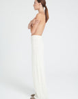 ZAYA 6 Ecru white 6-thread cashmere cable-knit pants