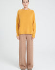 ZAYA 7 6-thread-count cashmere sweater with raglan sleeves in mustard yellow