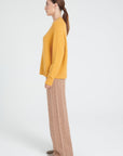 ZAYA 7 6-thread-count cashmere sweater with raglan sleeves in mustard yellow