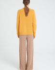 ZAYA 7 6-thread-count cashmere sweater with raglan sleeves in mustard yellow