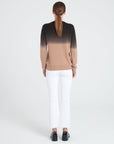 ZAYA 9  Round-neck cashmere sweater in camel