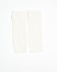 UNI 8 4-thread cashmere mittens with English rib knit in ecru white