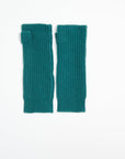 UNI 8 English rib knit mittens in dark green 4-thread cashmere