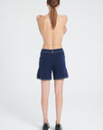 ZAYA 15 Navy blue cashmere milano knit shorts