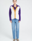 ZAYA 16 V-neck cashmere cardigan 4 threads multi-color