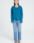 ZAYA 17 6-thread cashmere claudine-neck sweater royal blue