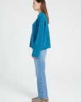 ZAYA 17 6-thread cashmere claudine-neck sweater royal blue