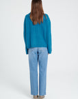 ZAYA 17 6-thread cashmere claudine-neck sweater royal blue