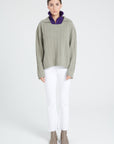 ZAYA 17 6-thread cashmere claudine-neck sweater khaki