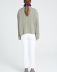 ZAYA 17 6-thread cashmere claudine-neck sweater khaki