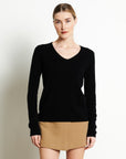 LILLY 2 Black cashmere V-neck sweater