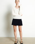 LILLY 2 V-neck cashmere sweater ecru white