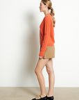 LILLY 7 V-neck cashmere cardigan, slim fit, tangerine