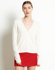 LILLY 7 Slim-fit cashmere V-neck cardigan ecru white