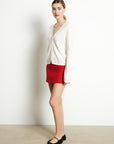 LILLY 7 Slim-fit cashmere V-neck cardigan ecru white