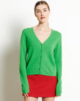 LILLY 7 Slim-fit cashmere V-neck cardigan apple green