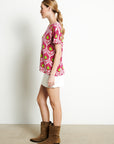 RIA 12 Round-neck T-shirt Floral print in off-white cashmere