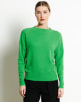 RIA 2 Oversized round neck cashmere sweater in apple green