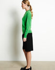 RIA 2 Oversized round neck cashmere sweater in apple green