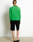 RIA 2 Oversized round neck cashmere sweater in apple green