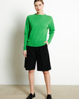 RIA 2 Oversized round neck cashmere sweater in apple green