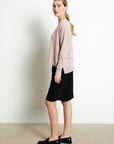 RIA 3 Oversized deep V-neck cashmere sweater in light pink