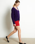 RIA 3 Oversized deep V-neck cashmere sweater in purple