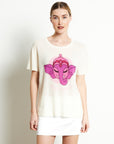 RIA 9 SWEET GANESH round-neck cashmere T-shirt ecru white