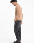 GABI 1 Camel cashmere ribbed trucker sweater