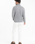 GABI 3 4-thread cashmere twist turtleneck sweater light grey