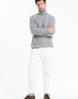 GABI 3 4-thread cashmere twist turtleneck sweater light grey