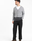 GABI 6 V neck cashmere cardigan in grey