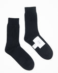 UNI 13 Traditional 4-thread cashmere rib sock in black