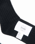 UNI 13 Traditional 4-thread cashmere rib sock in black