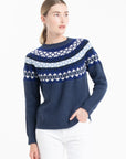 NAMI 26 Round-neck jacquard cashmere sweater multicolored