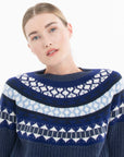 NAMI 26 Round-neck jacquard cashmere sweater multicolored