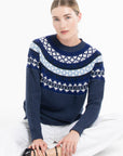 NAMI 26 Round-neck jacquard cashmere sweater multicolored