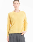 NAMI 28 4-thread cashmere twisted round-neck sweater yellow