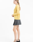 NAMI 28 4-thread cashmere twisted round-neck sweater yellow