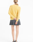 NAMI 28 4-thread cashmere twisted round-neck sweater yellow