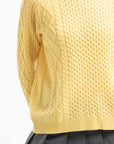 NAMI 28 4-thread cashmere twisted round-neck sweater yellow