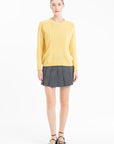 NAMI 28 4-thread cashmere twisted round-neck sweater yellow