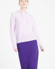 MIA 16 Cashmere hoodie with chiselled lilac trim